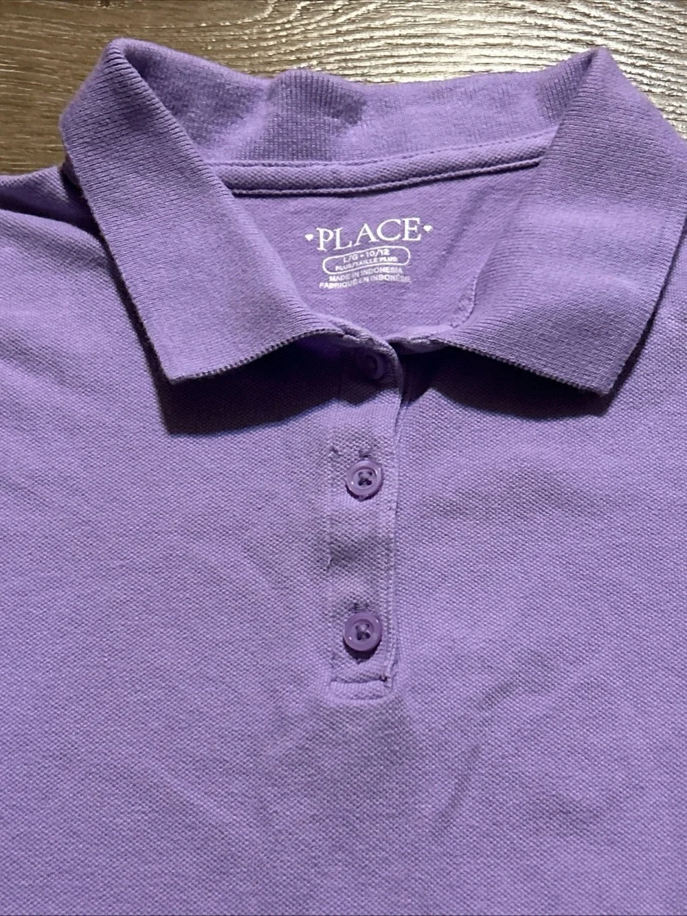The Children's Place Lilac Short-Sleeve Polo Size 10/12 Plus